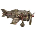 Steampunk Tarzı Dekoratif Uçak Heykeli
