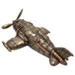 Steampunk Tarzı Dekoratif Uçak Heykeli