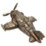 Steampunk Tarzı Dekoratif Uçak Heykeli