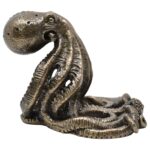Dekoratif Antik Bronz Ahtapot Heykel Biblo