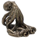 Dekoratif Antik Bronz Ahtapot Heykel Biblo