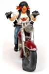 forchino the biker figürü kırmızı motor üzerinde ön görünüm