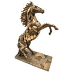 Veronese Işıklı At Biblosu – Şahlanan Bronz Figür
