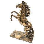 Veronese Işıklı At Biblosu – Şahlanan Bronz Figür