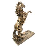 Veronese Işıklı At Biblosu – Şahlanan Bronz Figür
