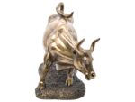 Boğa Heykeli – 24 cm Bronz Renk Güçlü Saldırı Pozu