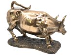 Boğa Heykeli – 24 cm Bronz Renk Güçlü Saldırı Pozu
