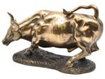 Boğa Heykeli – 24 cm Bronz Renk Güçlü Saldırı Pozu