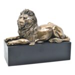 Aslan Heykeli – 22 cm Bronz Renkli Güç ve Asalet Simgesi