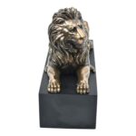 Aslan Heykeli – 22 cm Bronz Renkli Güç ve Asalet Simgesi