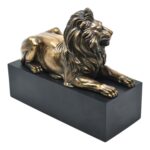 Aslan Heykeli – 22 cm Bronz Renkli Güç ve Asalet Simgesi