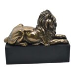 Aslan Heykeli – 22 cm Bronz Renkli Güç ve Asalet Simgesi