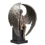 Kanatlı Melek Heykeli Büyük Boy 61 cm Bronz Efektli