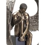 Kanatlı Melek Heykeli Büyük Boy 61 cm Bronz Efektli