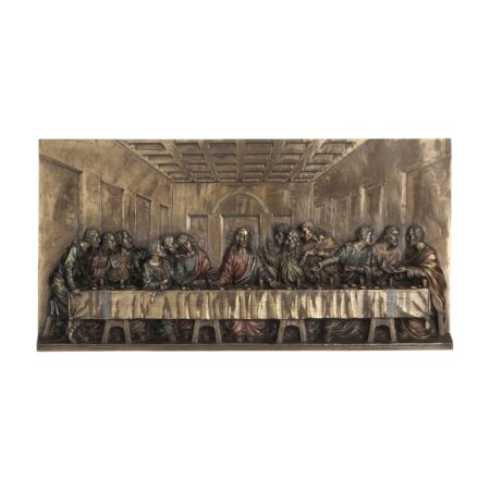son akşam yemeği, duvar rölyefi, veronese design, dini dekorasyon, hristiyan sanatı, son yemek tablosu, bronz duvar süsü, rölyef tablo, isa ve havariler, kültürel figür, üç boyutlu dini sahne, duvara asılabilir sanat, dekoratif rölyef, anlamlı duvar süsü, klasik dekor, dini koleksiyon figürü, veronese dini eser, leonardo da vinci son akşam yemeği, ev için dini aksesuar, kutsal sahne biblosu