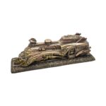 Steampunk Tren Figürü 28,5 cm Bronz Efektli Dekor