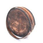 Deri Kılıflı Pirinç Güneş Saati ve Pusula – 17×3 cm